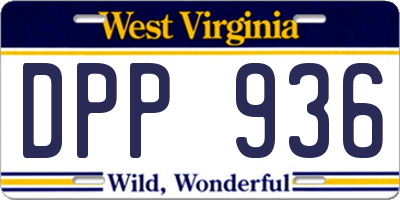 WV license plate DPP936