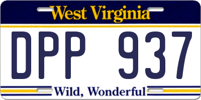 WV license plate DPP937