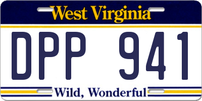 WV license plate DPP941