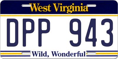 WV license plate DPP943