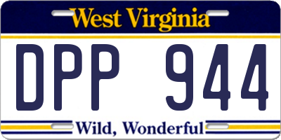 WV license plate DPP944
