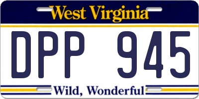 WV license plate DPP945