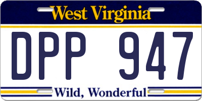 WV license plate DPP947