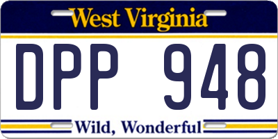 WV license plate DPP948