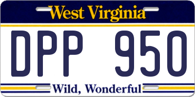 WV license plate DPP950