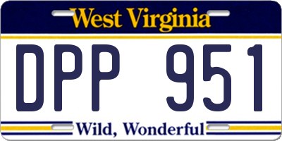 WV license plate DPP951