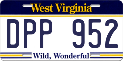 WV license plate DPP952