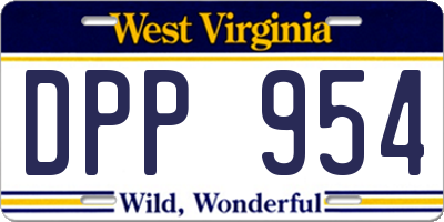 WV license plate DPP954