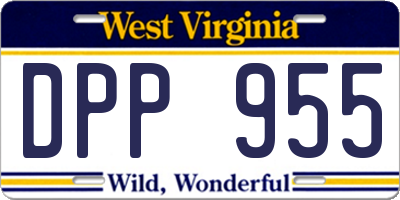 WV license plate DPP955