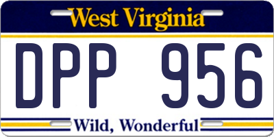 WV license plate DPP956