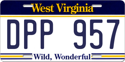 WV license plate DPP957