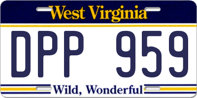 WV license plate DPP959