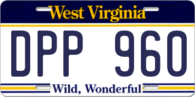 WV license plate DPP960