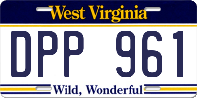 WV license plate DPP961