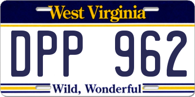 WV license plate DPP962