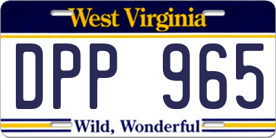 WV license plate DPP965