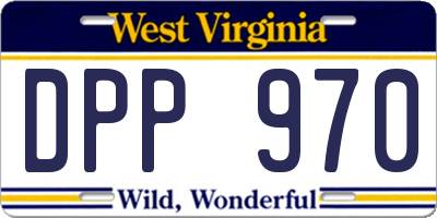 WV license plate DPP970