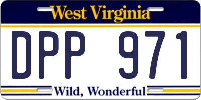 WV license plate DPP971