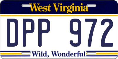 WV license plate DPP972