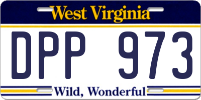 WV license plate DPP973