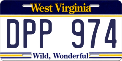 WV license plate DPP974