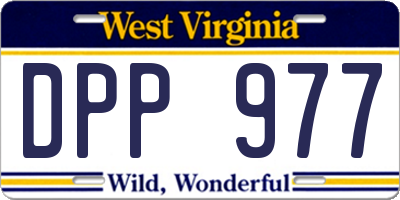 WV license plate DPP977