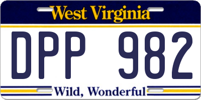 WV license plate DPP982