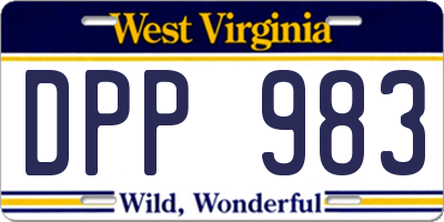 WV license plate DPP983