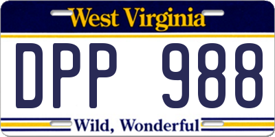 WV license plate DPP988