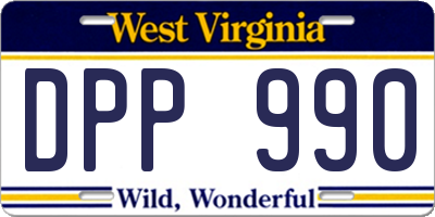 WV license plate DPP990