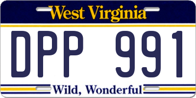 WV license plate DPP991