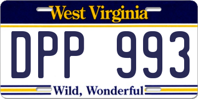 WV license plate DPP993