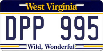 WV license plate DPP995