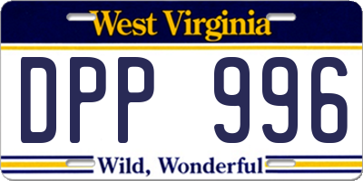 WV license plate DPP996
