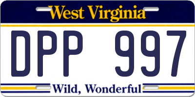 WV license plate DPP997