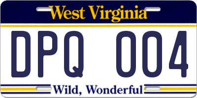 WV license plate DPQ004