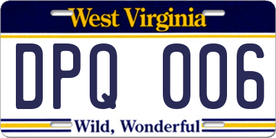 WV license plate DPQ006