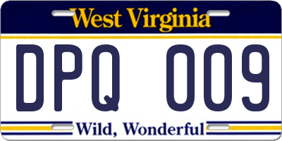 WV license plate DPQ009