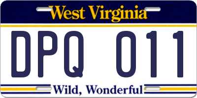 WV license plate DPQ011