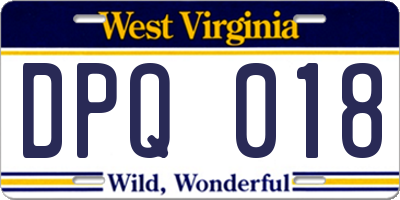 WV license plate DPQ018
