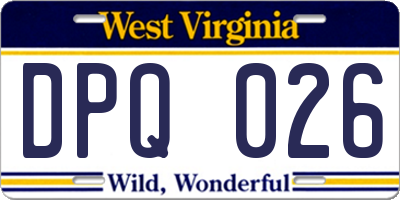 WV license plate DPQ026