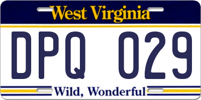 WV license plate DPQ029