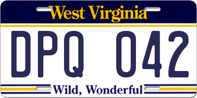 WV license plate DPQ042