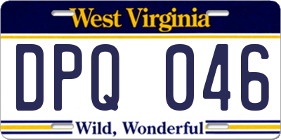 WV license plate DPQ046