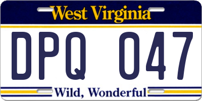 WV license plate DPQ047