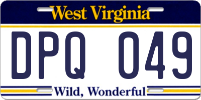 WV license plate DPQ049