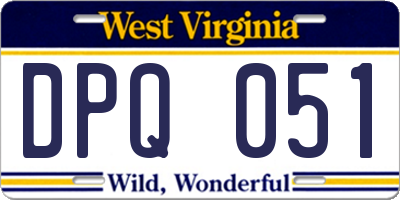 WV license plate DPQ051