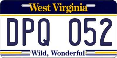 WV license plate DPQ052
