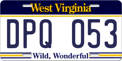 WV license plate DPQ053