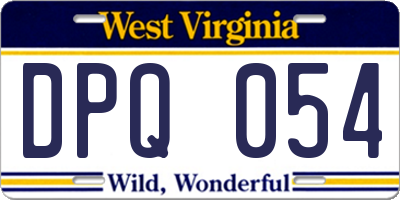 WV license plate DPQ054